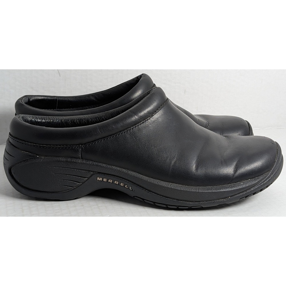 Merrell Encore Nova Smooth Black Clogs Womens Size 8 Comfort Slip On Shoes